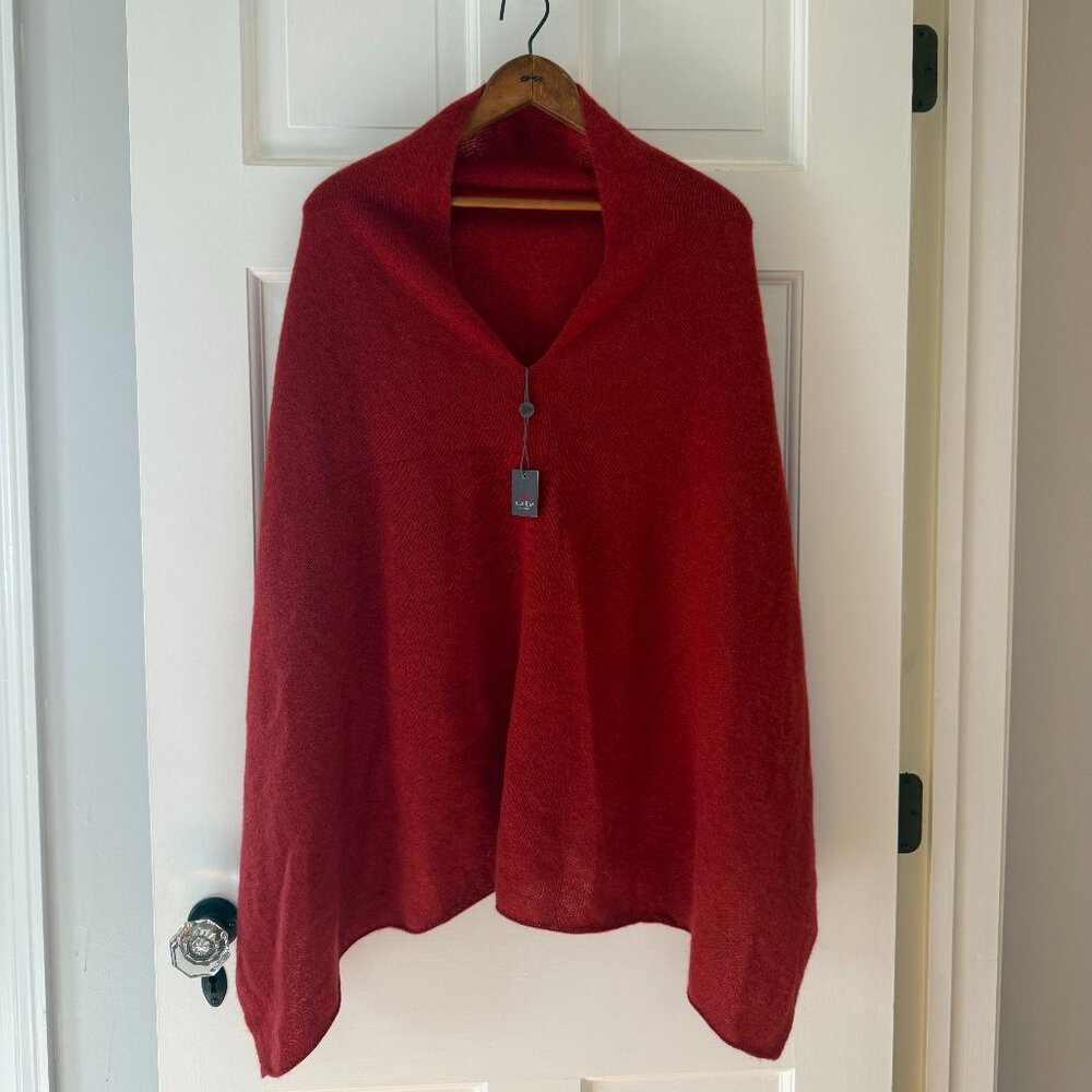 Red 100% Cashmere Dress Topper/Wrap, BRAND NEW